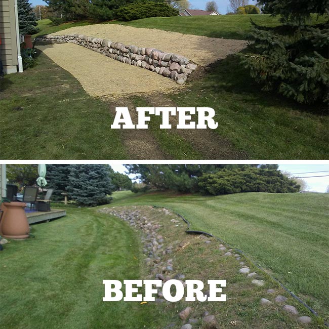 retaining wall before after